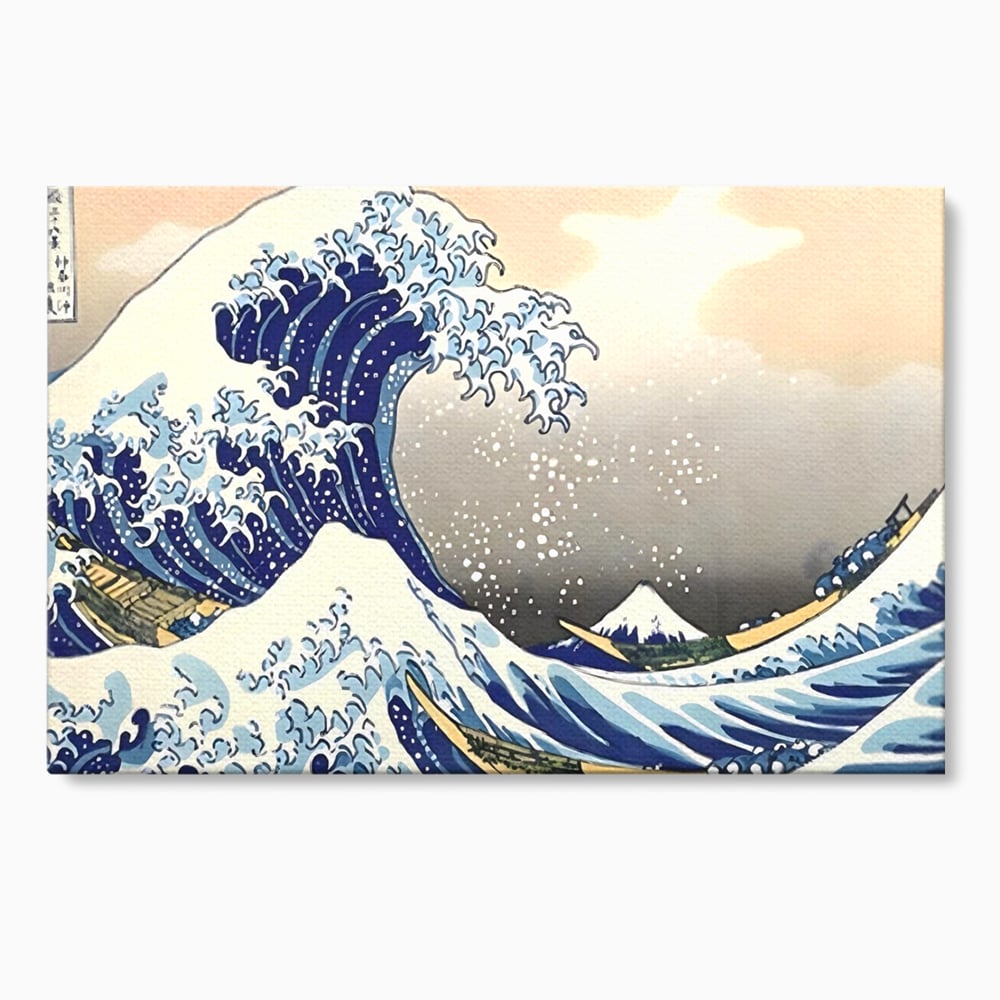 Tablou canvas cu tablou canvas cu valul urias, fara rama, pe sasiu de lemn